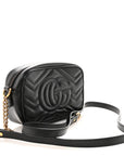 Calfskin Matelasse Mini GG Marmont Chain Shoulder Bag Black