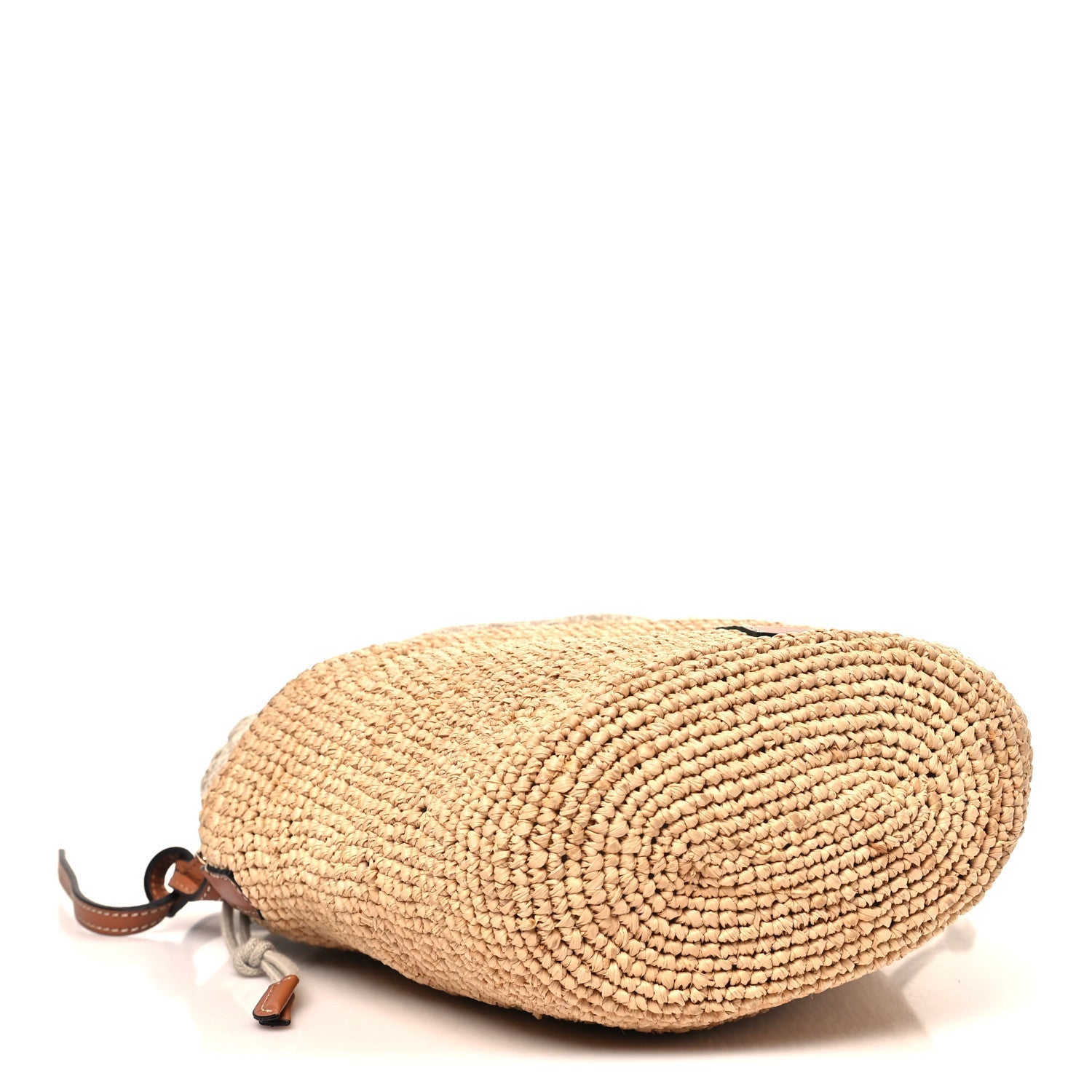 Calfskin Raffia Anagram Paulas Ibiza Pochette Bag Natural Tan