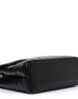Calfskin Y Quilted Monogram Small Loulou Chain Satchel Black