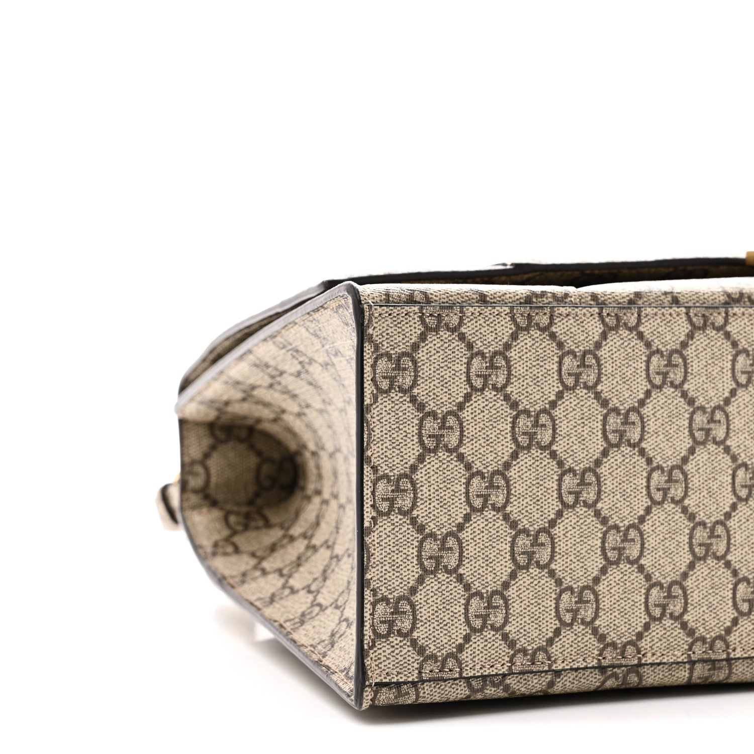 X GCCI GG Supreme Monogram Medium Hourglass Top Handle Bag Beige Ebony