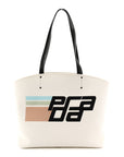 Canvas Racing Logo Tote White