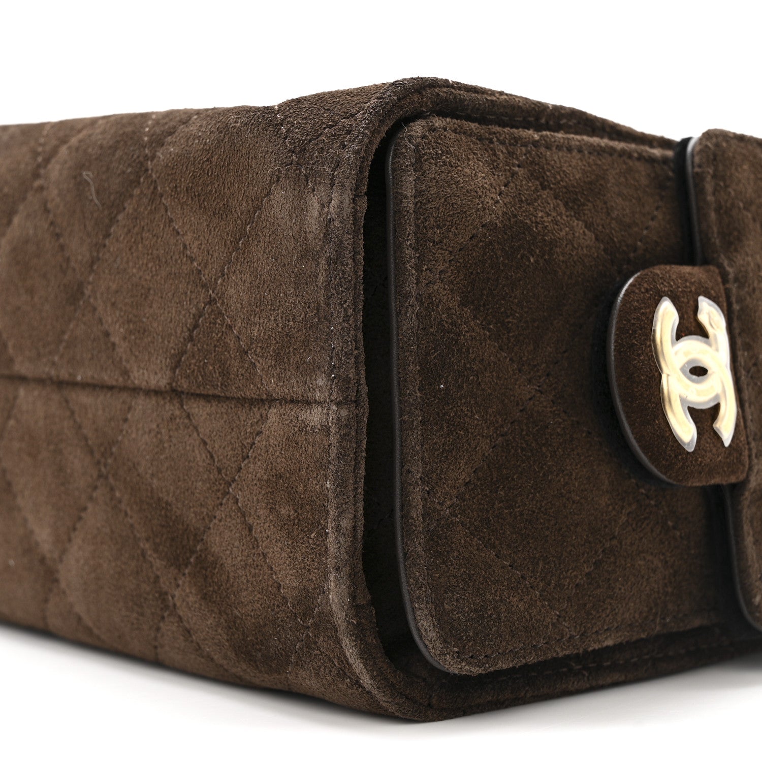 Suede Quilted Mini CHNL 25 Handbag Dark Brown