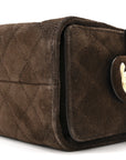 Suede Quilted Mini CHNL 25 Handbag Dark Brown