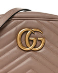 Calfskin Matelasse Small GG Marmont Chain Shoulder Bag Porcelain Rose