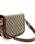 GG Supreme Monogram Azalea Calfskin Horsebit 1955 Shoulder Bag Beige Brown Sugar