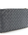 Nappa Intrecciato Small Zip Pouch Thunder