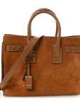 Suede Calfskin Studded Small Sac De Jour Caramel Cognac