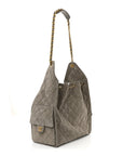 Suede Quilted Medium CHNL 25 Handbag Dark Grey