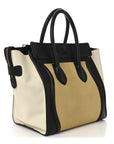 Velluto Calfskin Mini Tri-Color Luggage Vanilla