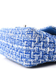 Tweed Quilted Mini Rectangular Flap Blue White