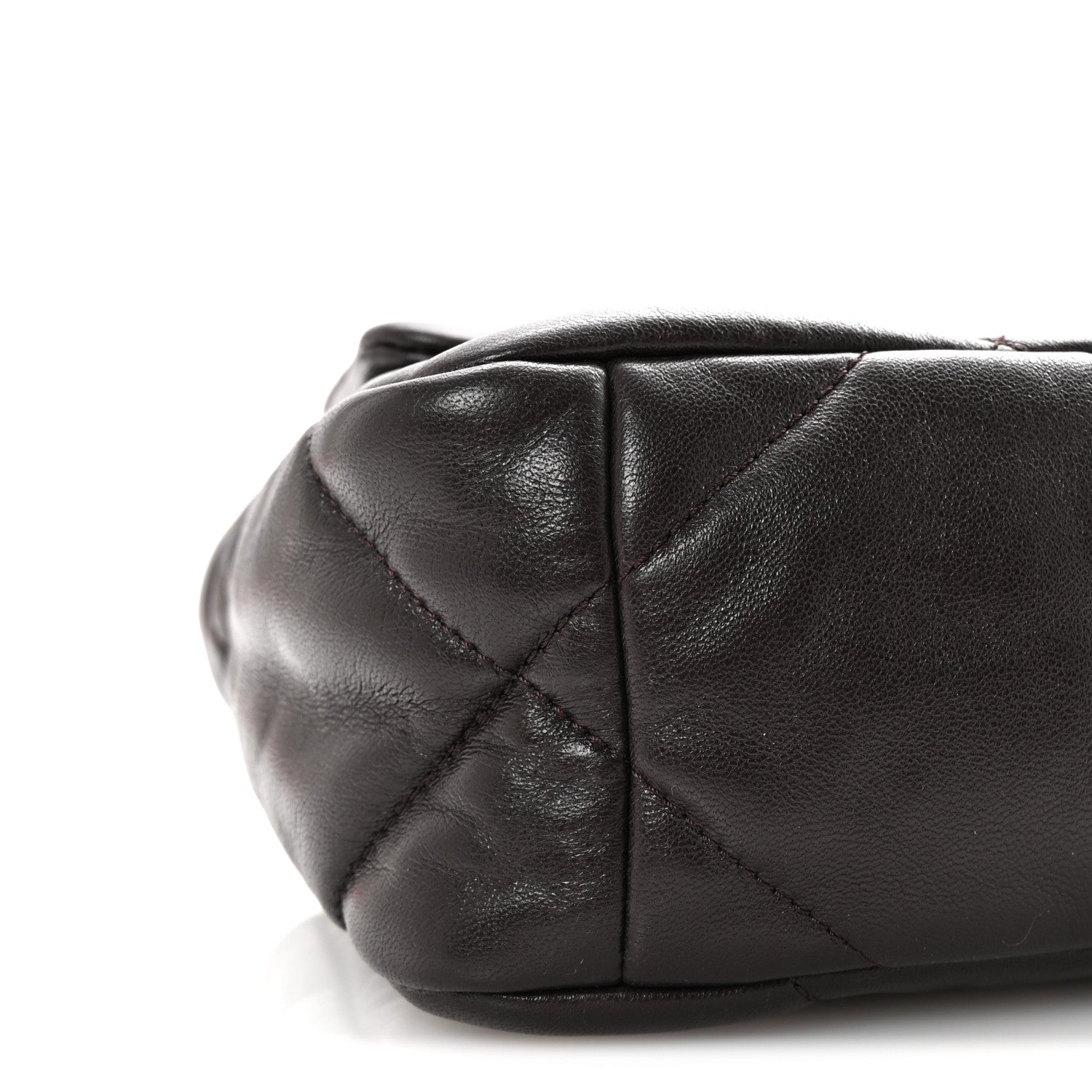 Lambskin Quilted Medium CHNL 19 Flap Dark Brown