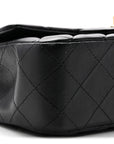 Lambskin Quilted Mini Rectangular Flap Black