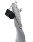Lambskin Chevron Quilted Medium Loulou Black