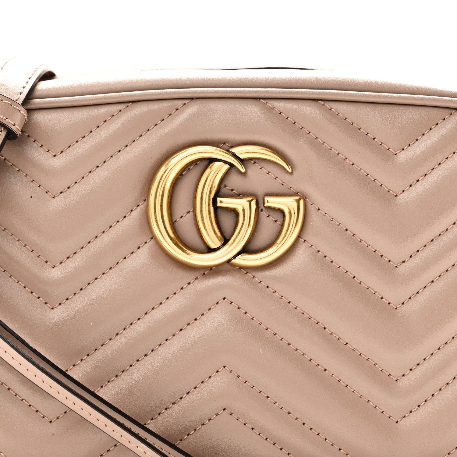 Calfskin Matelasse Small GG Marmont Chain Shoulder Bag Porcelain Rose