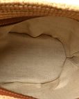 Calfskin Raffia Paulas Ibiza Pochette Bag Natural Tan