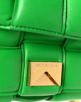 Lambskin Maxi Intreccio Padded Chain Cassette Crossbody Bag Racing Green