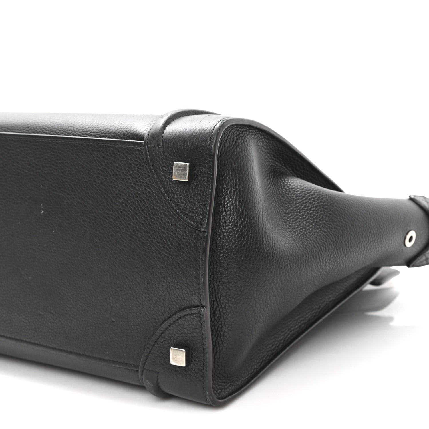 Drummed Calfskin Mini Luggage Black