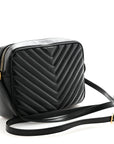 Calfskin Matelasse Monogram Lou Camera Bag Black