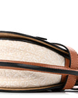 Calfskin Canvas Anagram Mini Gate Dual Bag Ecru Tan