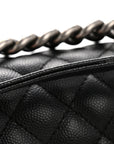 Caviar Quilted Small Boy Flap Black
