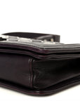 Calfskin Crystal Embossed Medium Boy Flap Plum