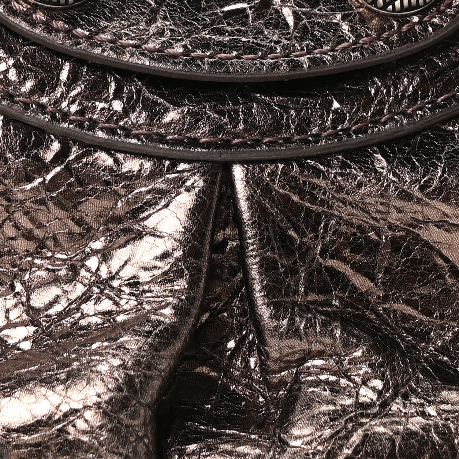 Metallic Agneau Arena Le Cagole Shoulder Bag XS Dark Bronze