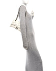 Crushed Calfskin Quilted Small Crush Chain Bag Optic White