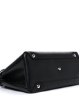 Derby Calfskin House Check Medium Banner Tote Black Sea Green