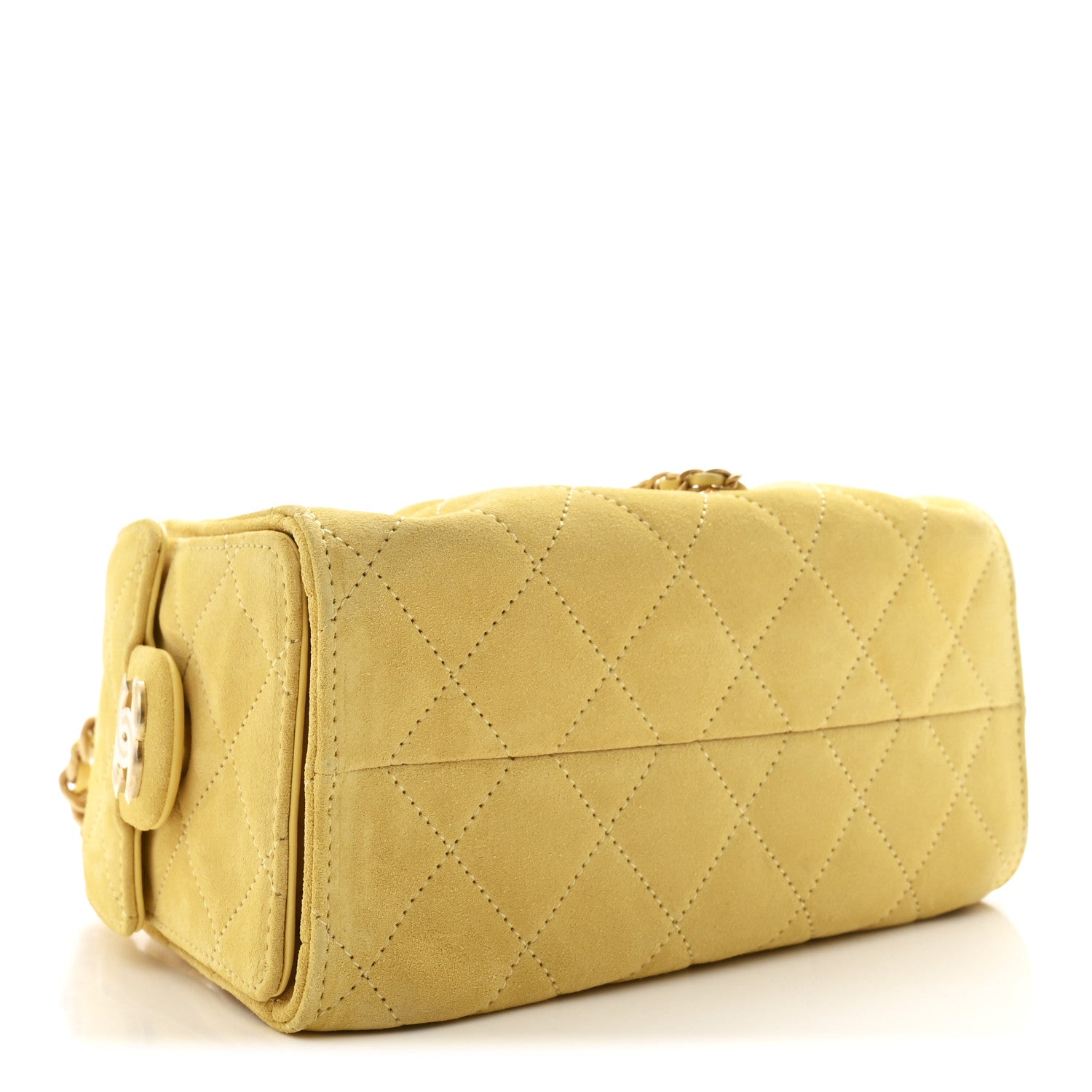 Suede Quilted Mini CHNL 25 Handbag Yellow