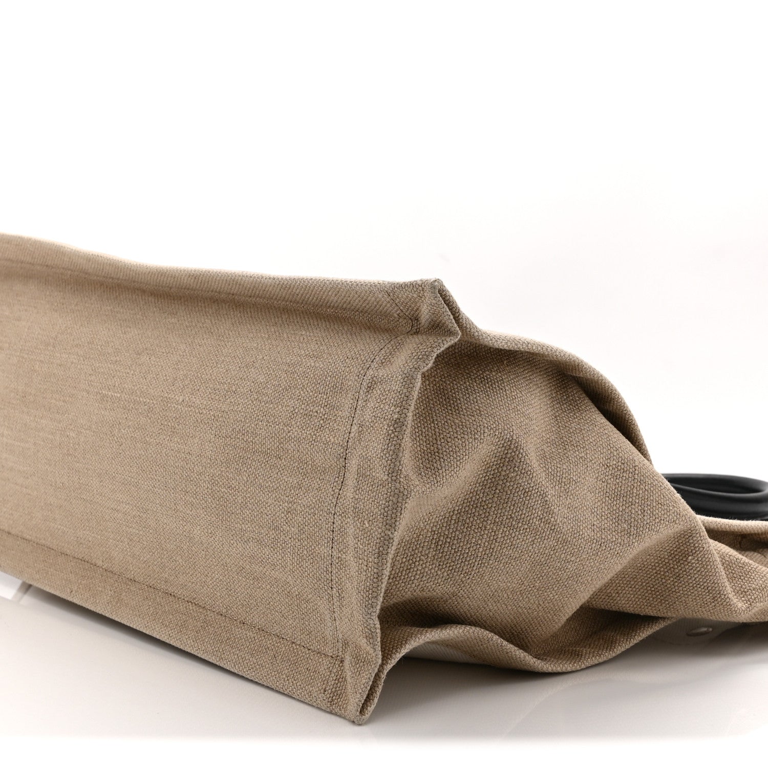 Linen Calfskin Small Rive Gauche Tote Greggio Natural