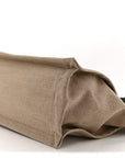 Linen Calfskin Small Rive Gauche Tote Greggio Natural