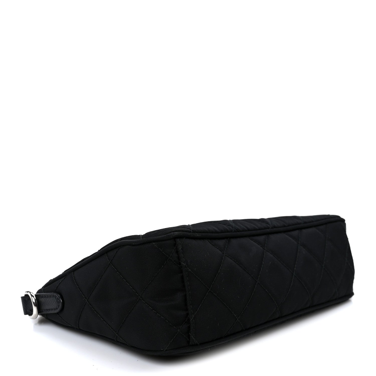 Nylon Tessuto Impuntu Quilted Crossbody Bag Black