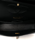 Lambskin Quilted Medium Double Flap Black