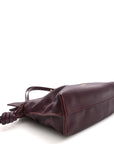 Calfskin Mini Flamenco Knot Clutch Dark Burgundy
