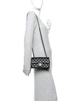 Lambskin Quilted Mini Rectangular Flap Black