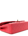 Caviar Quilted Medium Double Flap Dark Pink