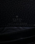 GG Supreme Monogram Textured Dollar Calfskin Mini GG Marmont Chain Wallet Beige Blue