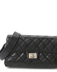 Glazed Calfskin Quilted 2.55 Reissue Flap Belt Bag Clutch 85 34 Black
