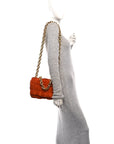 Suede Maxi Intrecciato Padded Chain Cassette Crossbody Bag Maple