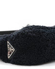 Terry Cloth Mini Re-Edition 2000 Bag Black White