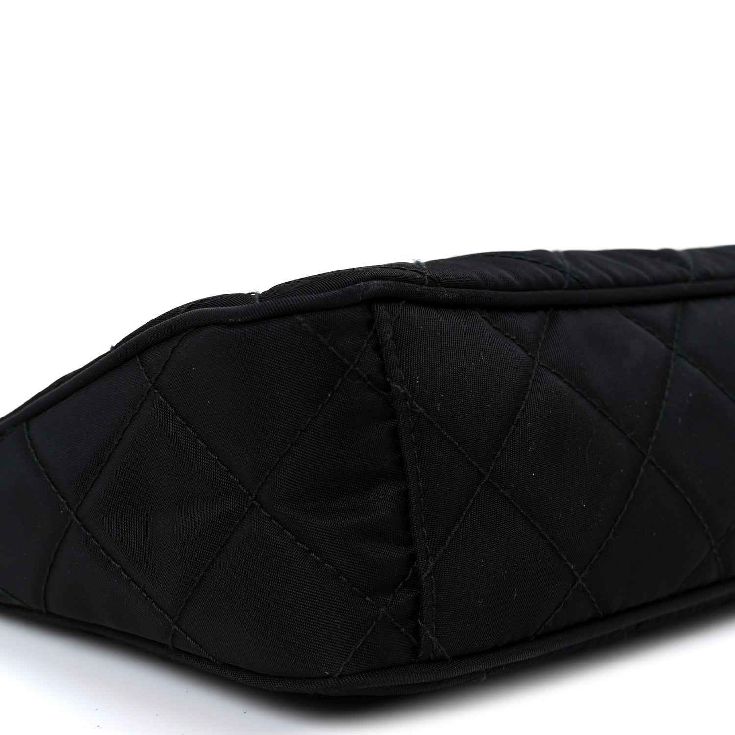 Nylon Tessuto Impuntu Quilted Crossbody Bag Black