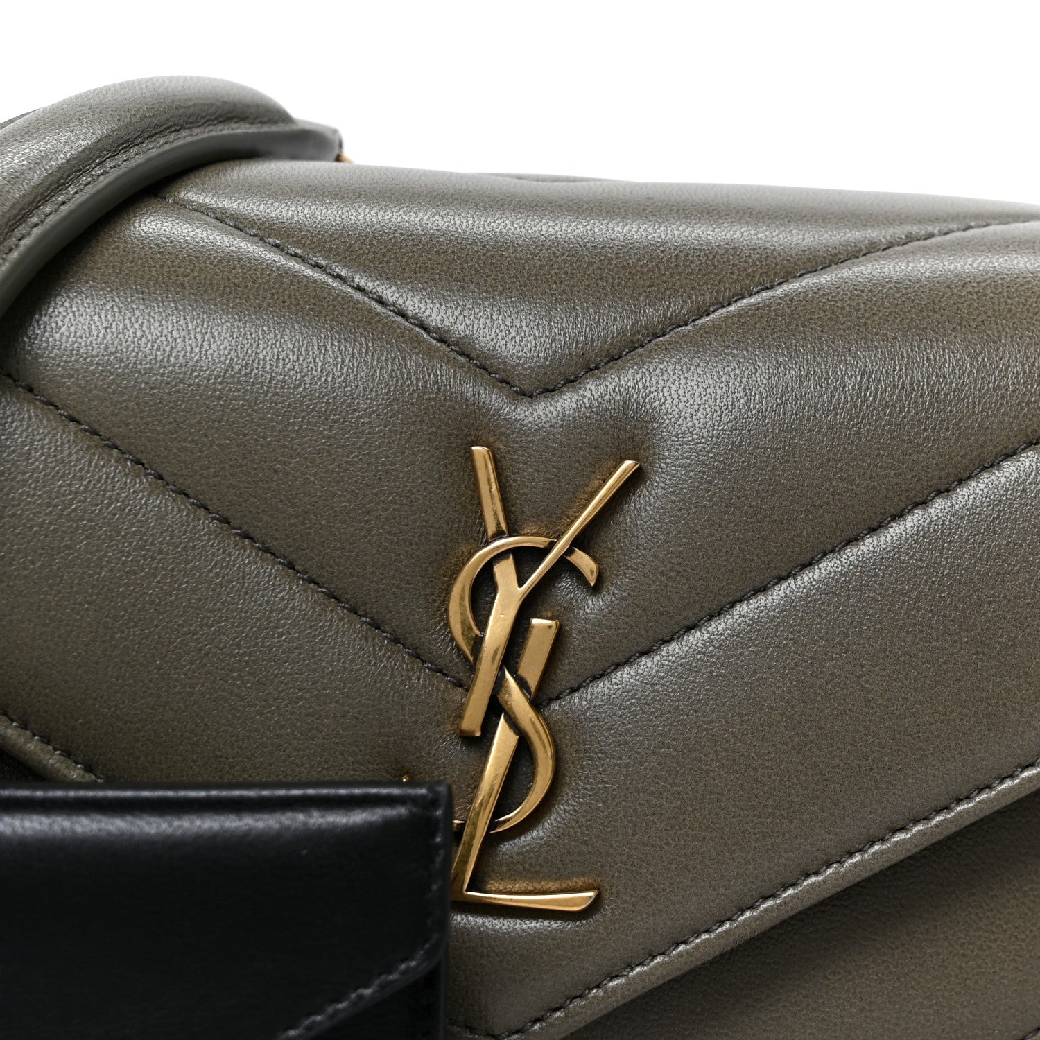 Lambskin Chevron Quilted Mini LouLou Dark Strong Moss
