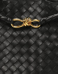 Nappa Intrecciato Medium Andiamo Shoulder Bag Black