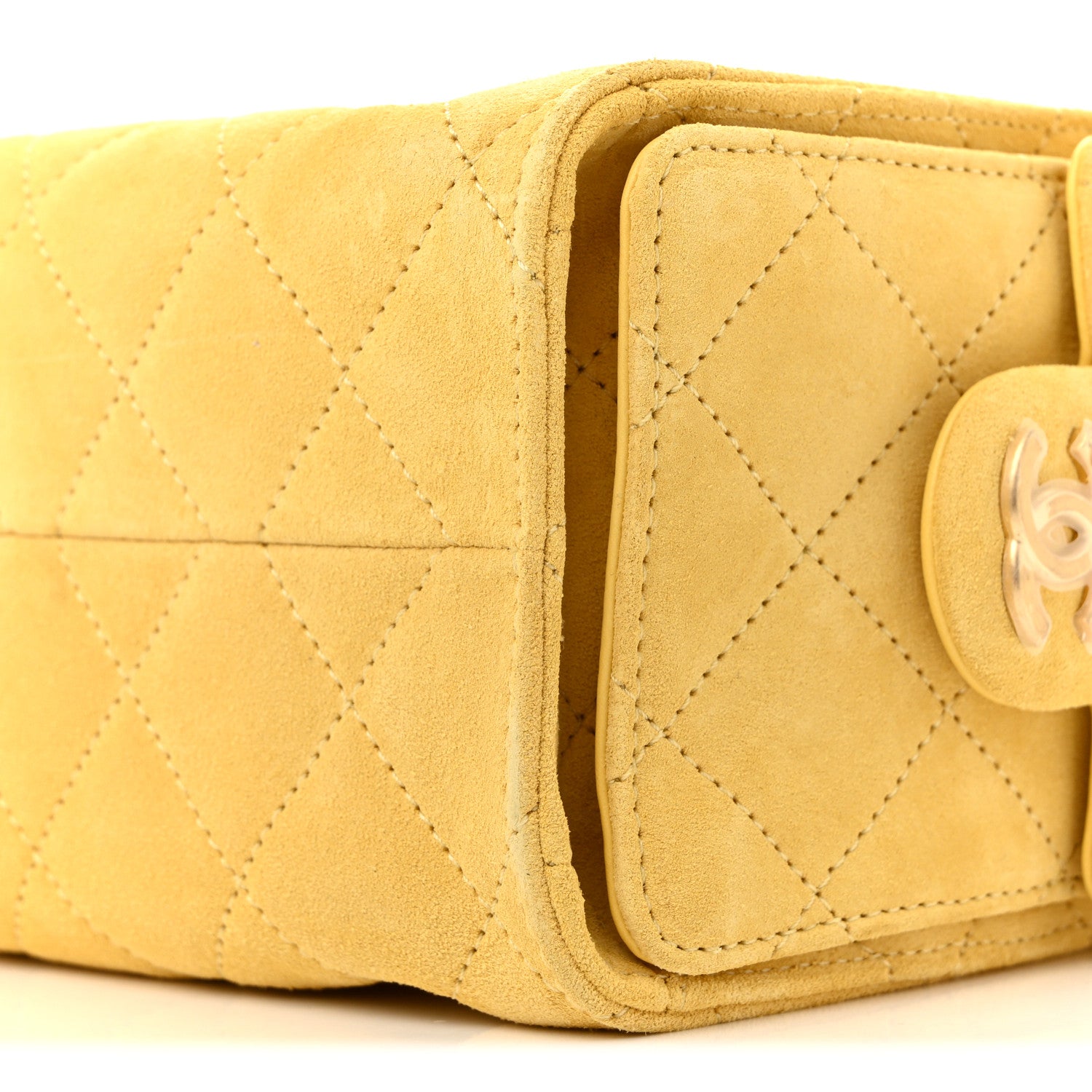Suede Quilted Mini CHNL 25 Handbag Yellow
