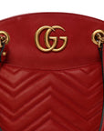 Calfskin Matelasse Medium GG Marmont Open Top Shoulder Bag Hibiscus Red