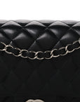 Lambskin Quilted Medium Double Flap Black