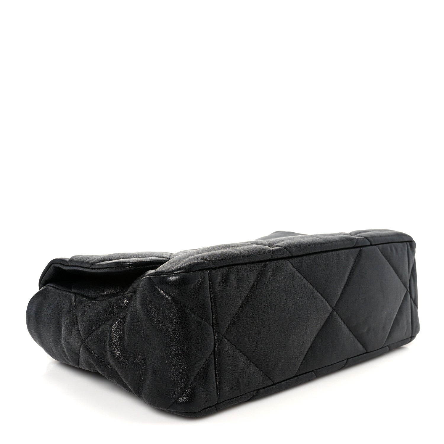 Goatskin Quilted Large CHNL 19 Flap Black