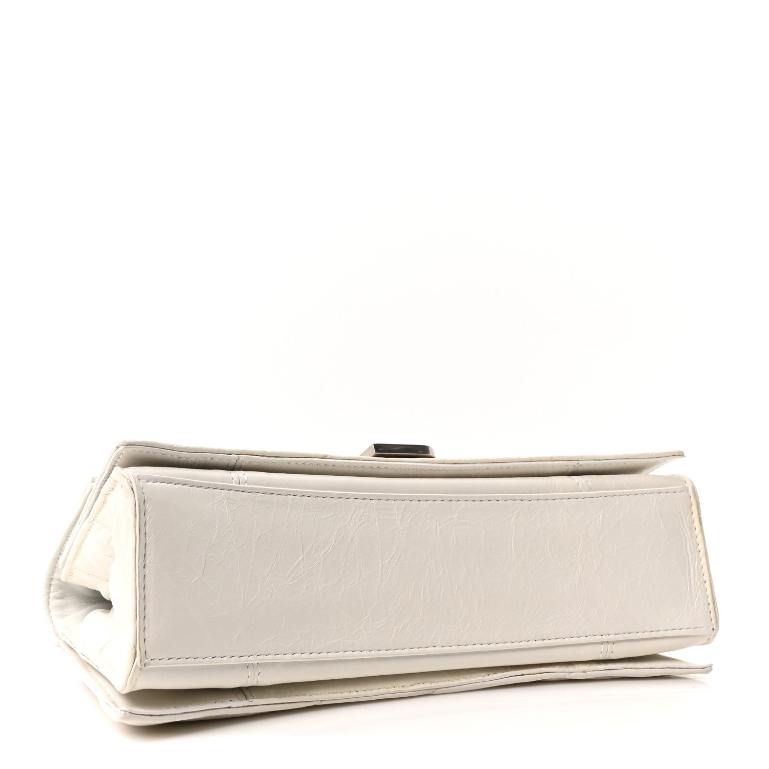 Crushed Calfskin Quilted Small Crush Chain Bag Optic White