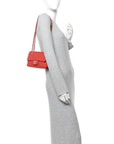 Lambskin Quilted Mini Rectangular Flap Red