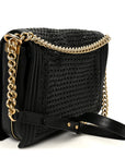 Braided Sheepskin Large Boy Reverso Flap Black